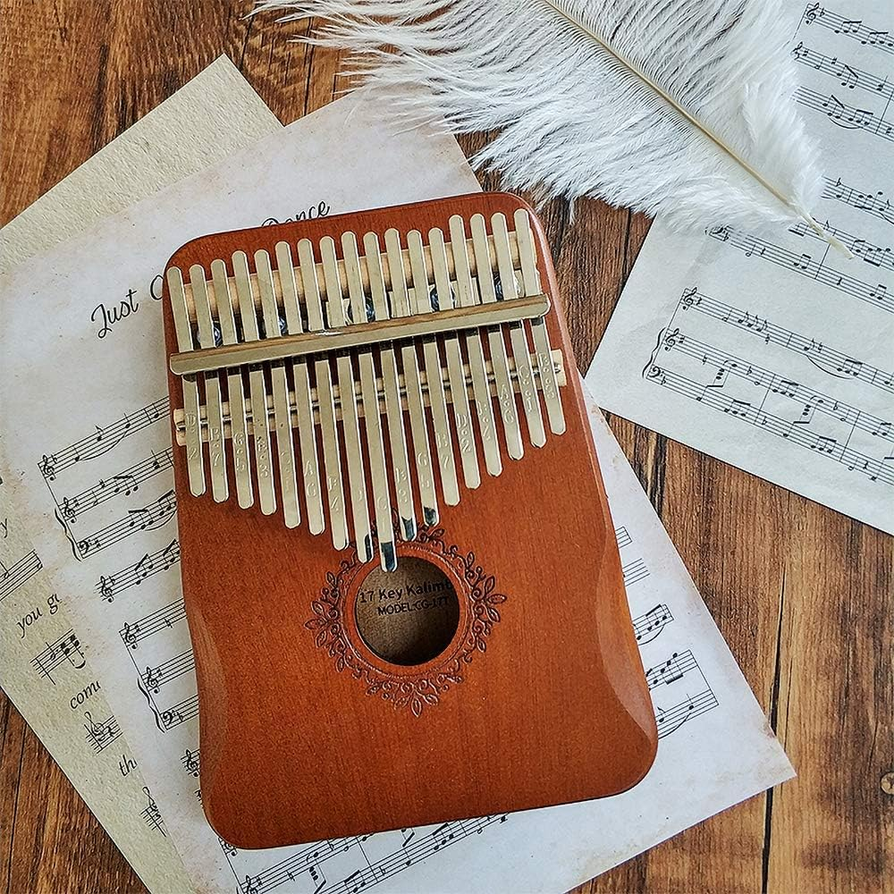Kalimba 17-Keys Thumb-Piano Mbira-Kalimba - with Study Instruction and Tune Hammer Portable Mbira Sanza African Wood Finger Piano Kids Adult Beginners Professional Birthday Gift image number 2