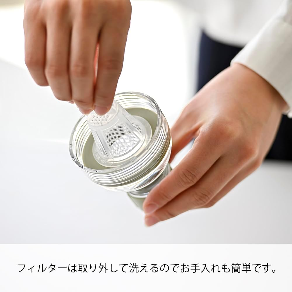 Hario Cold Brew Tea Portable Bottle, 400Ml, Smoky Pink - Green image number 5