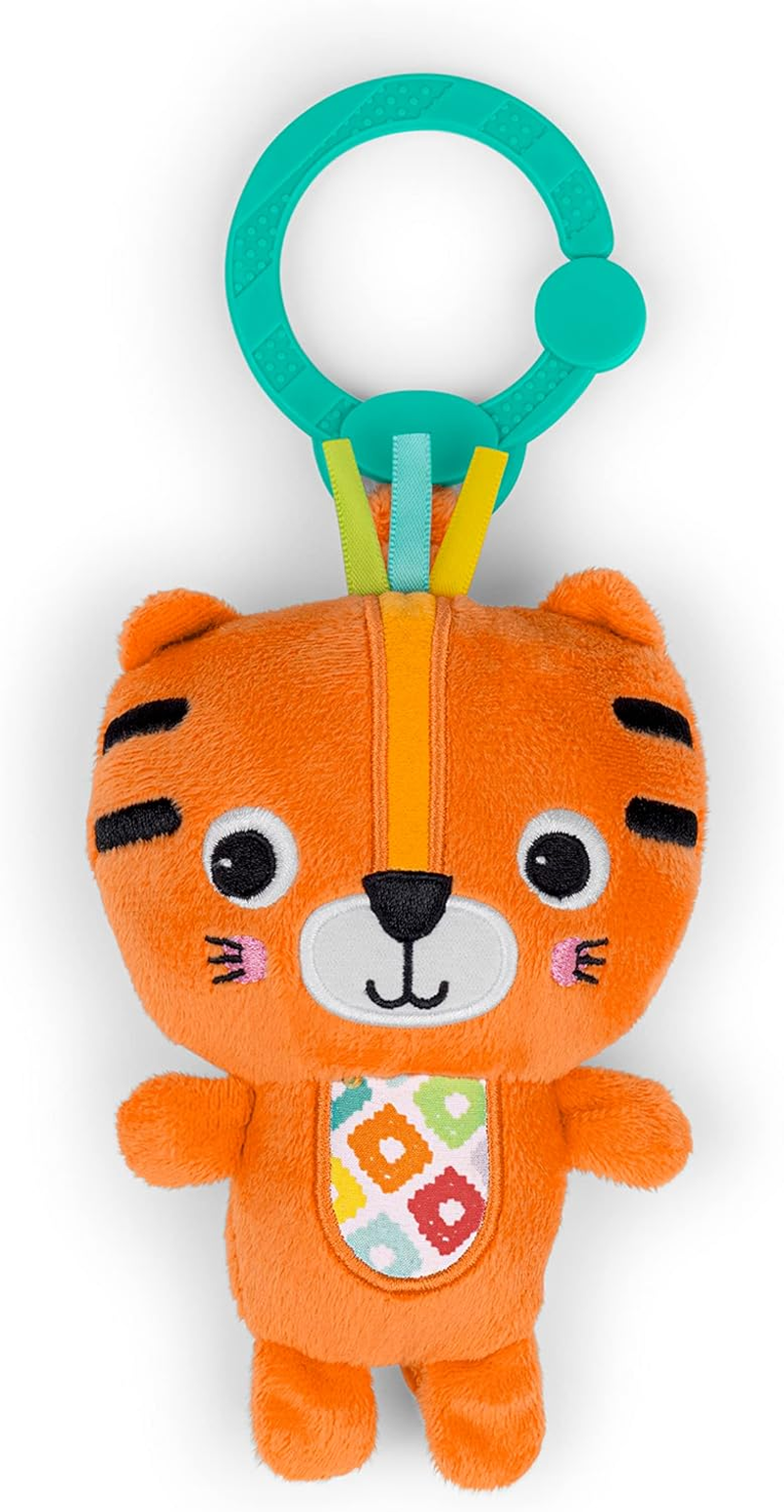 Bright Starts Jingle Joy Reach & Rattle Toy for Stroller - Tiger with Chime Sounds - Unisex, Newborn + image number 5