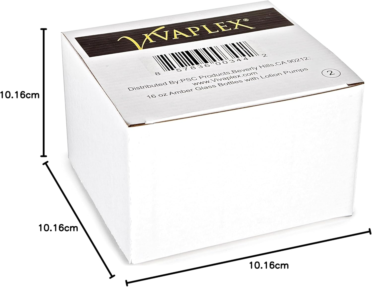 Vivaplex, 2, Large, 16 Oz, Empty, Amber Glass Bottles with Black Lotion Pumps image number 3