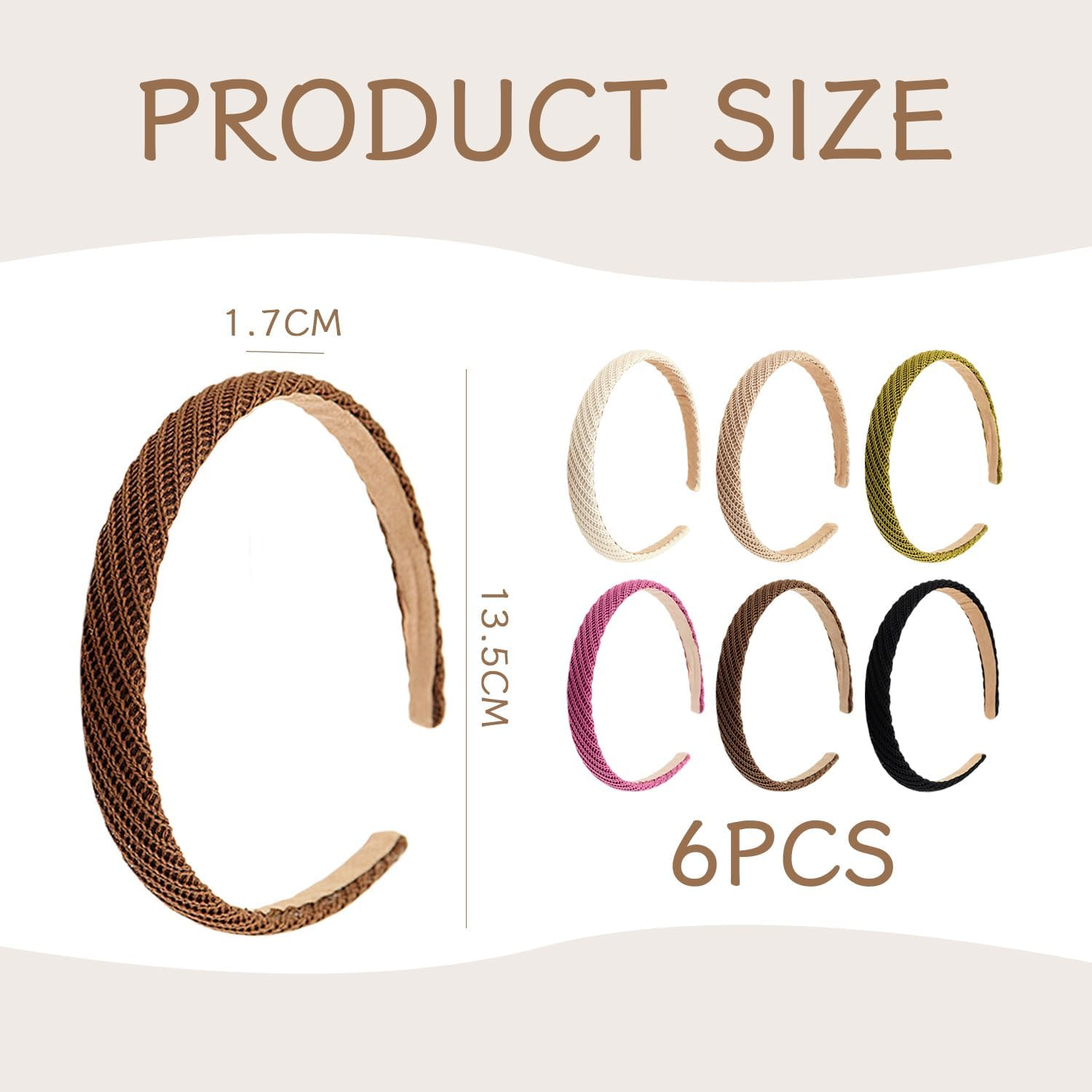 6 Pieces of Women with Wide Hair, Simple and Versatile Accessories, Hairstyle Decorations, Slip Headbands, Hairstyle Accessories. image number 4