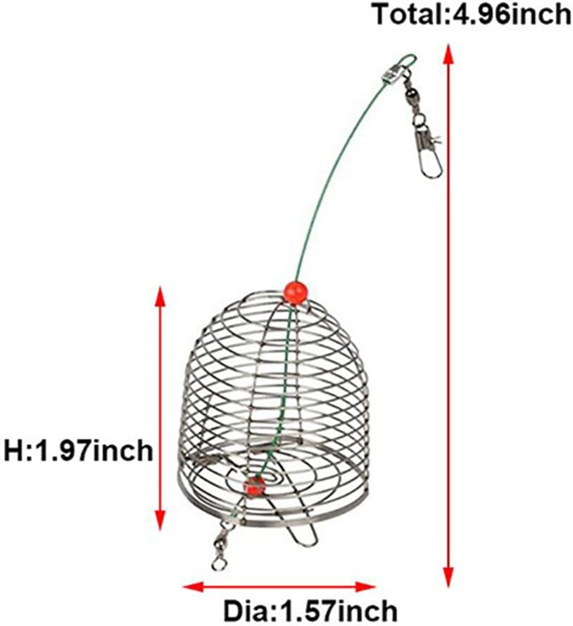 Fishing Bait Trap Cage, Stainless Steel Fishing Trap Basket Feeder Holder Perch Traps for Bait Fishing Tools Lure Cage Accessories for Fishing Enthusiasts, Medium image number 4