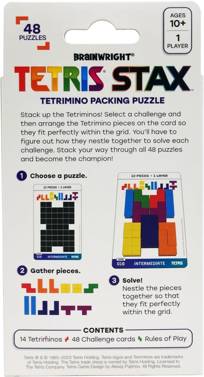 Brainwright Tetris STAX Tetromino Packing Puzzle Game image number 2