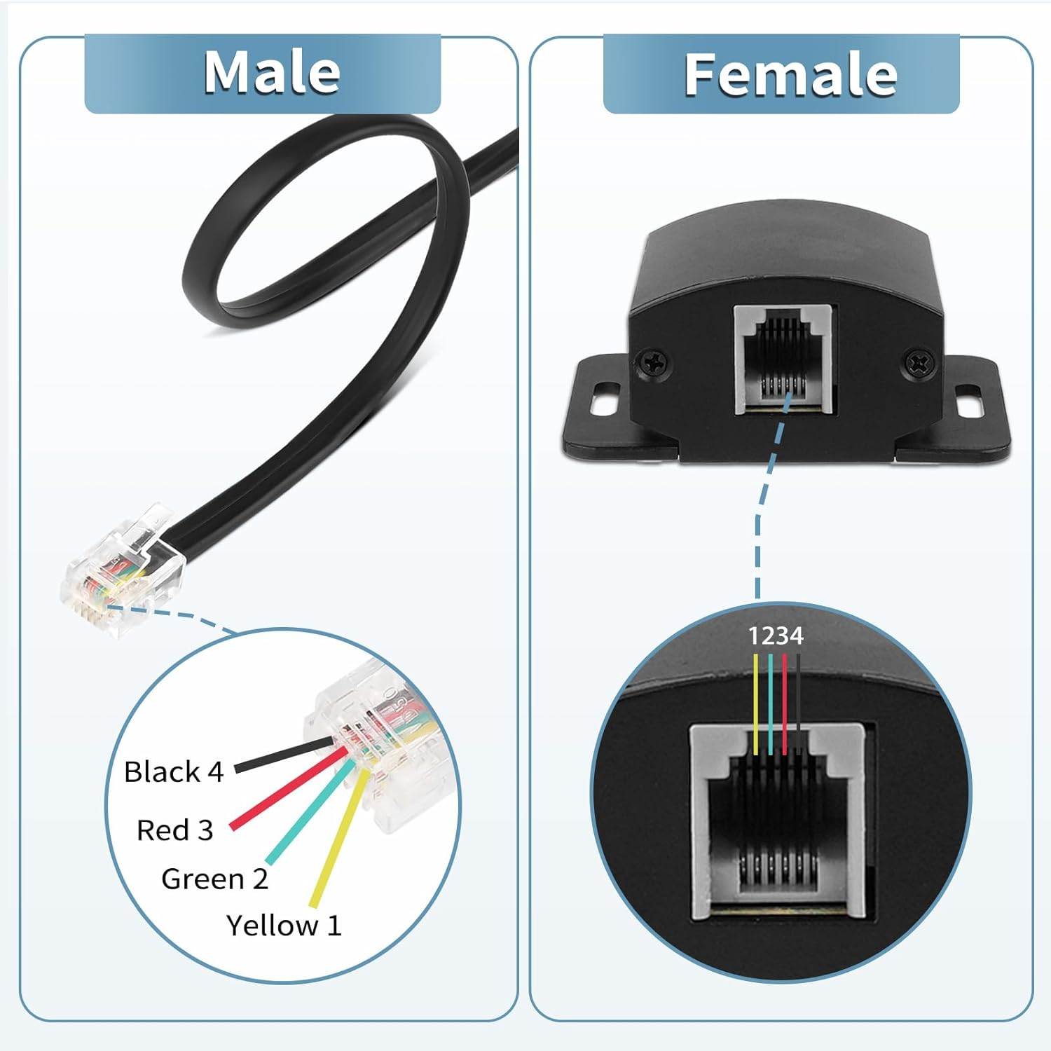 Universal Bass Control Knob, Bass Volume Knob with Extension Cable for Car Amplifier image number 3