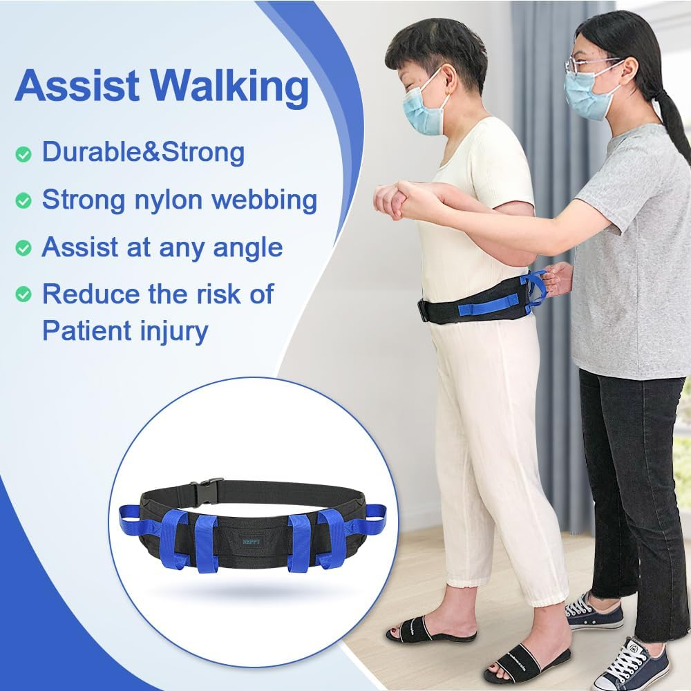 Gait Belts Transfer Belts for Seniors Physical Therapy with Handles Safety Gait Belt for Lifting Elderly Fall Prevention Devices Medical Walking Belt for Home Care, Patients Standing Assist image number 1