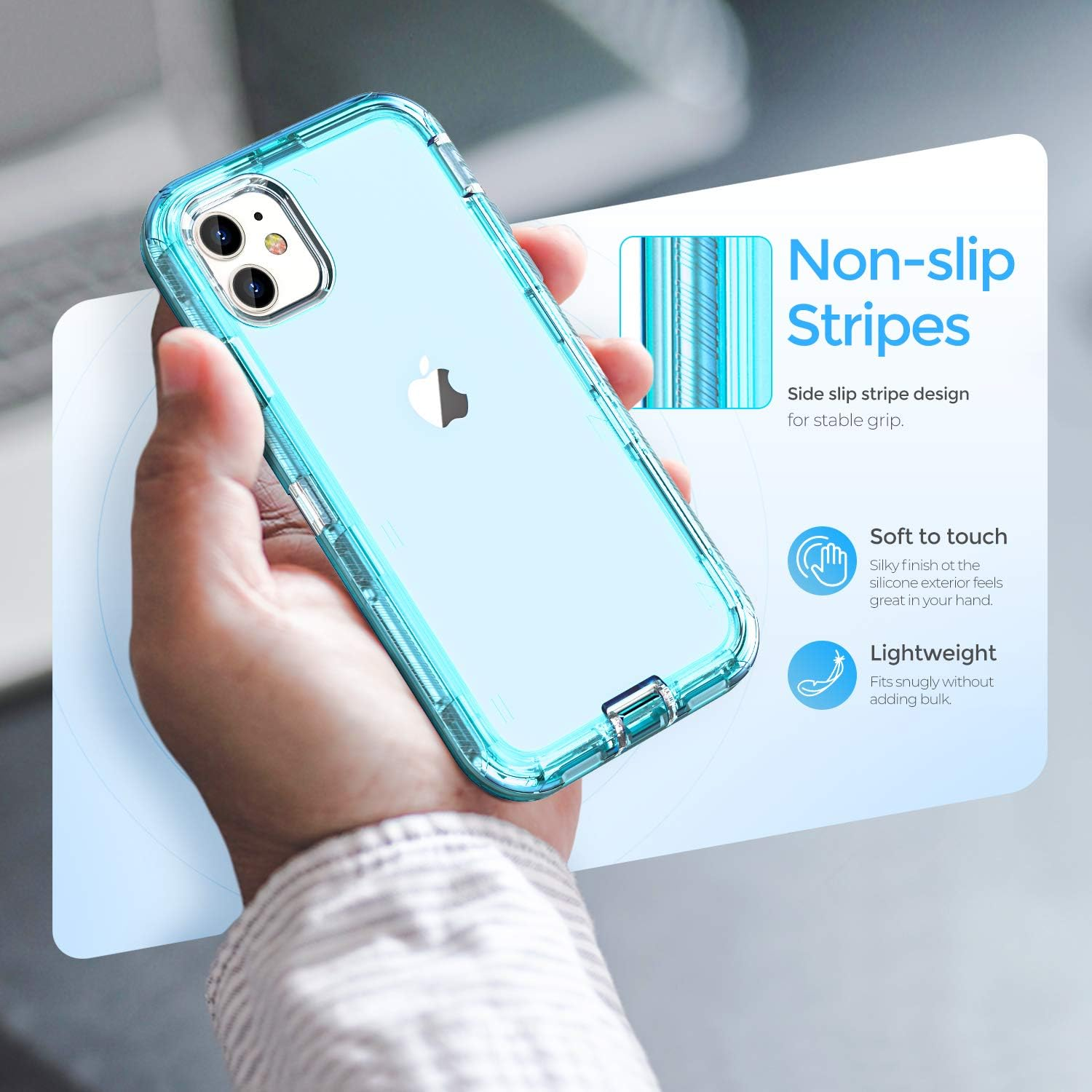 Oribox Case Compatible with Iphone 11, Heavy Duty Shockproof Anti-Fall Clear Case image number 2