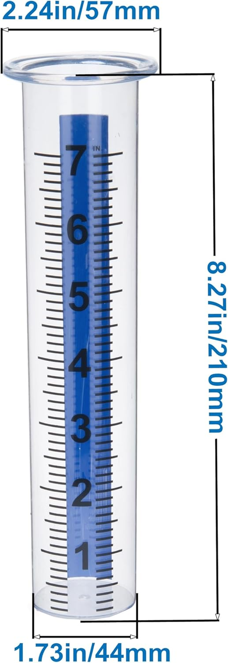 7" Plastic Rain Gauge Replacement Tube with Lid Design, Easy to Read Freeze Proof Rain Gauges (Plastic Gauge Tube) image number 4