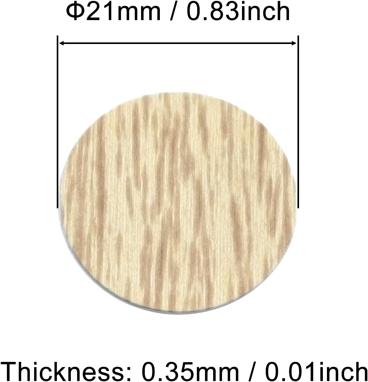 Self-Adhesive Screw Hole Stickers PVC Cover Caps Dustproof for Wooden Furniture Cabinet 21Mm 2 Sheets/108 Pcs Deep Oak image number 5