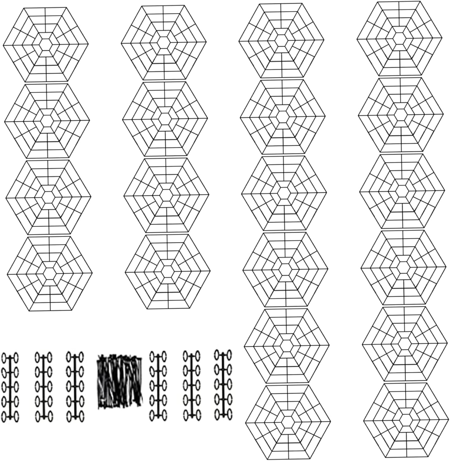 Pond Netting for Koi Ponds, 20Pcs/Set Hexagonal Pond Guard Pond Cover, Floating on Water Plastic Pond Net, Easy Installation Koi Pond Accessories Resist Herons Crows Pond Covers for Outdoor Fish image number 1