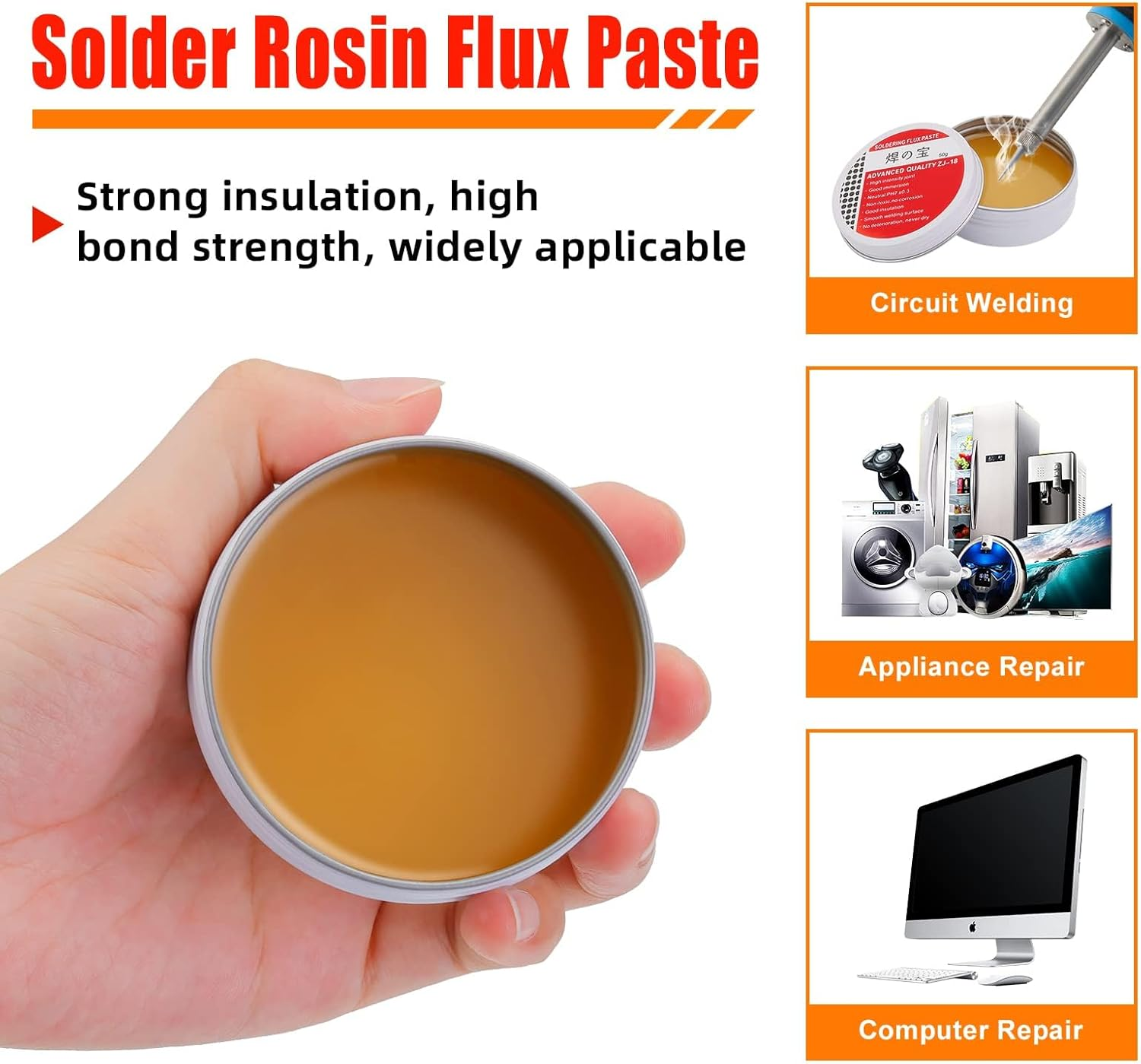 2Jar Solder Flux,No-Clean Solder Paste, Flux for Soldering, Rosin Soldering Flux Paste for Lead-Free Electronics Soldering and Soldering Diy(100G)