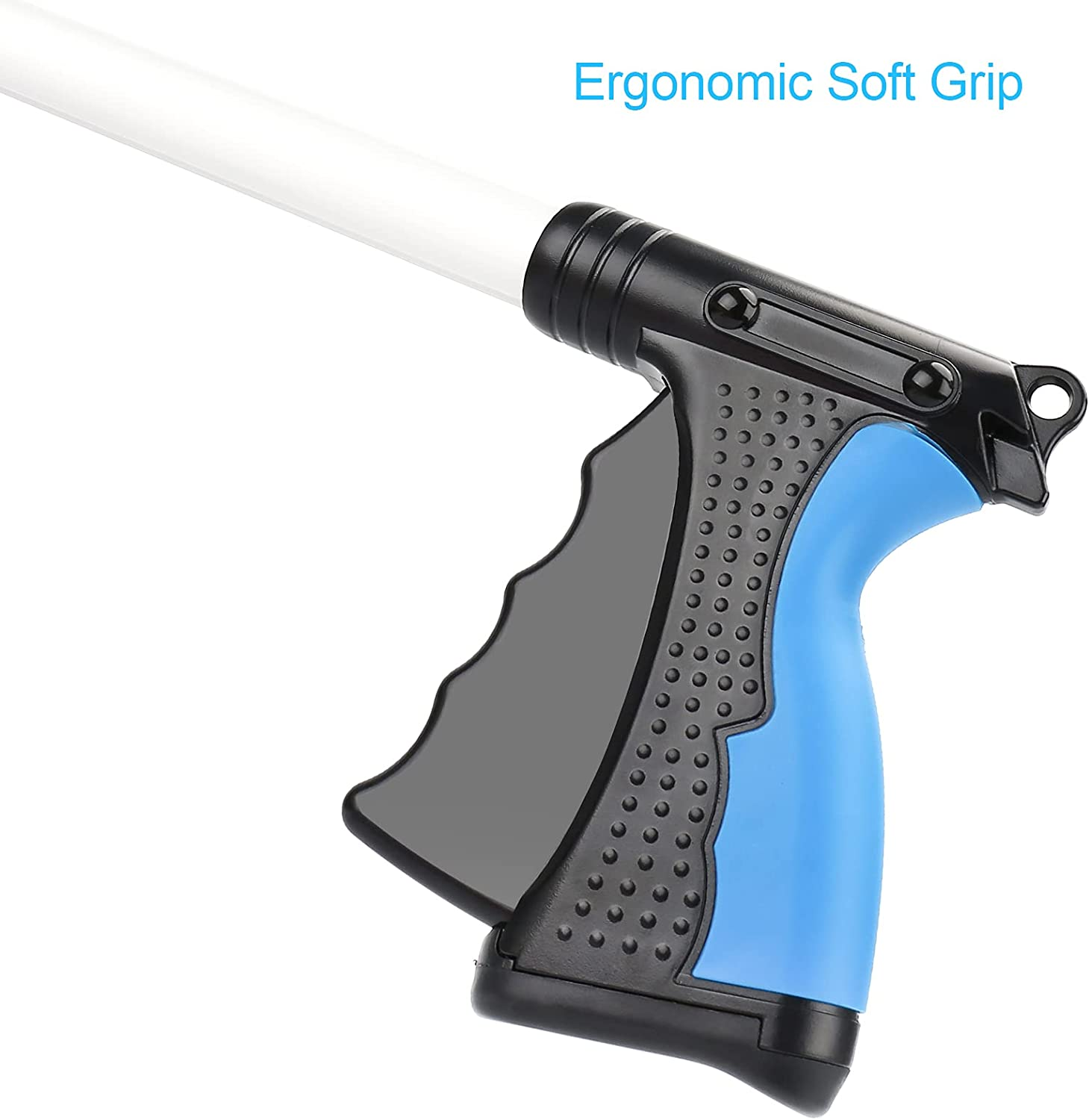 Reacher Grabber Tool, 32" Foldable Grabbers for Elderly, Lightweight Extra Long Handy Trash Claw Grabber, Reaching Assist Tool for Trash Pick Up, Nabber, Litter Picker, Arm Extension (Orange) (Blue1) - White image number 2