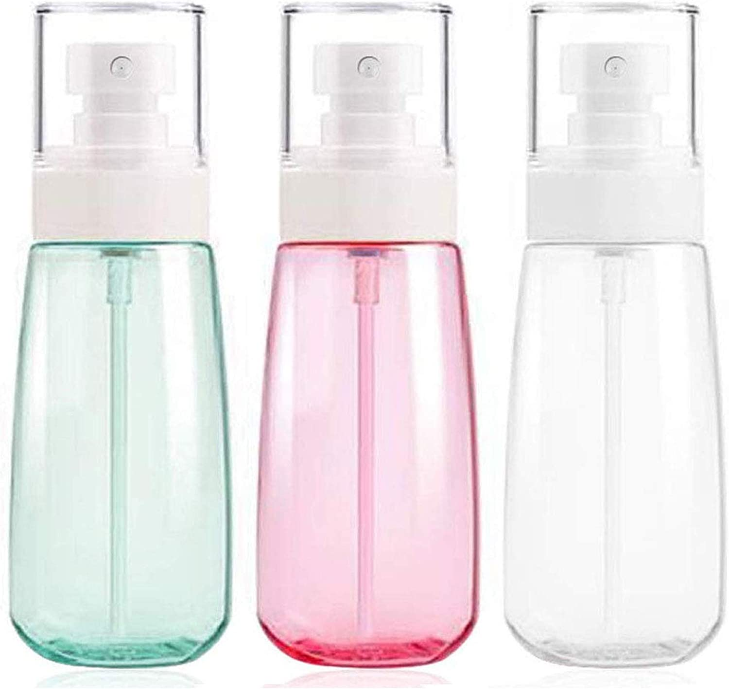 3Pcs Fine Mist Spray Bottle 3.4Oz/ 100Ml Empty Cosmetic Refillable Travel Containers Plastic Hair Spray Bottle Sprayer for Perfume Skincare Makeup Lotion (3Color) image number 3