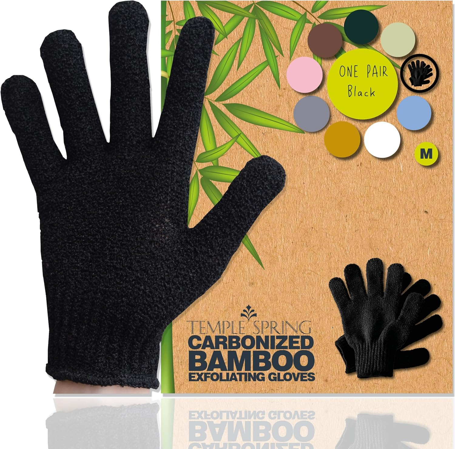 Temple Spring Exfoliating Glove, Exfoliating Body Shower Sponge, Wash Mitt Body Sauna Accessories, Exfoliating Glove, Shower Glove, Bath Accessories for Ingrown Hair, Loofah Glove - Grey