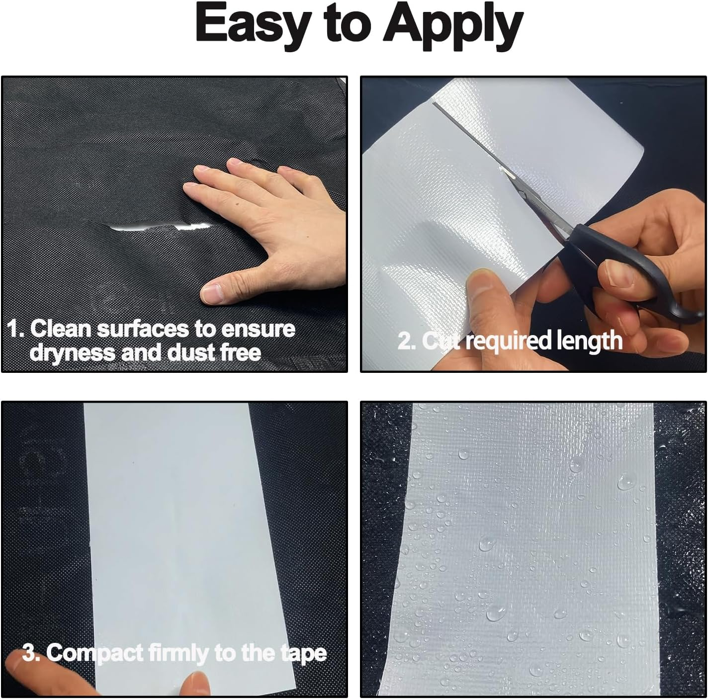 KAIHENG Waterproof Repair Tape for Awning, 5IN X 20FT Outdoor Canvas Tarp Repair Tape, Tent, Boat Covers, Canopy, Sail Tape, Tear Repair Patch Kit, Heavy Duty Uvproof, White image number 1