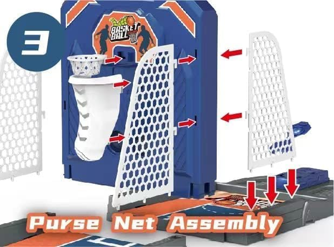 Basketball Shooting Game Toy, Desktop Table Basketball Games Set with Basketball Court, Move Basket, Light and Score Fun Sports Novelty Toy 24&rdquo;Finger Shoot Toy -Ideal for Kids & Adults