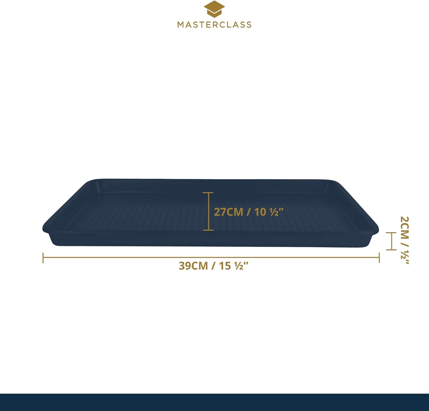Masterclass Crusty Bake, Baking Tray with PTFE, PFOA and BPA Free Non Stick, Robust 1Mm Thick Carbon Steel, Cookie Sheet, Perforated Holes for Ultimate Crisp, Ultra Double Layer, 39X27Cm, Grey image number 1