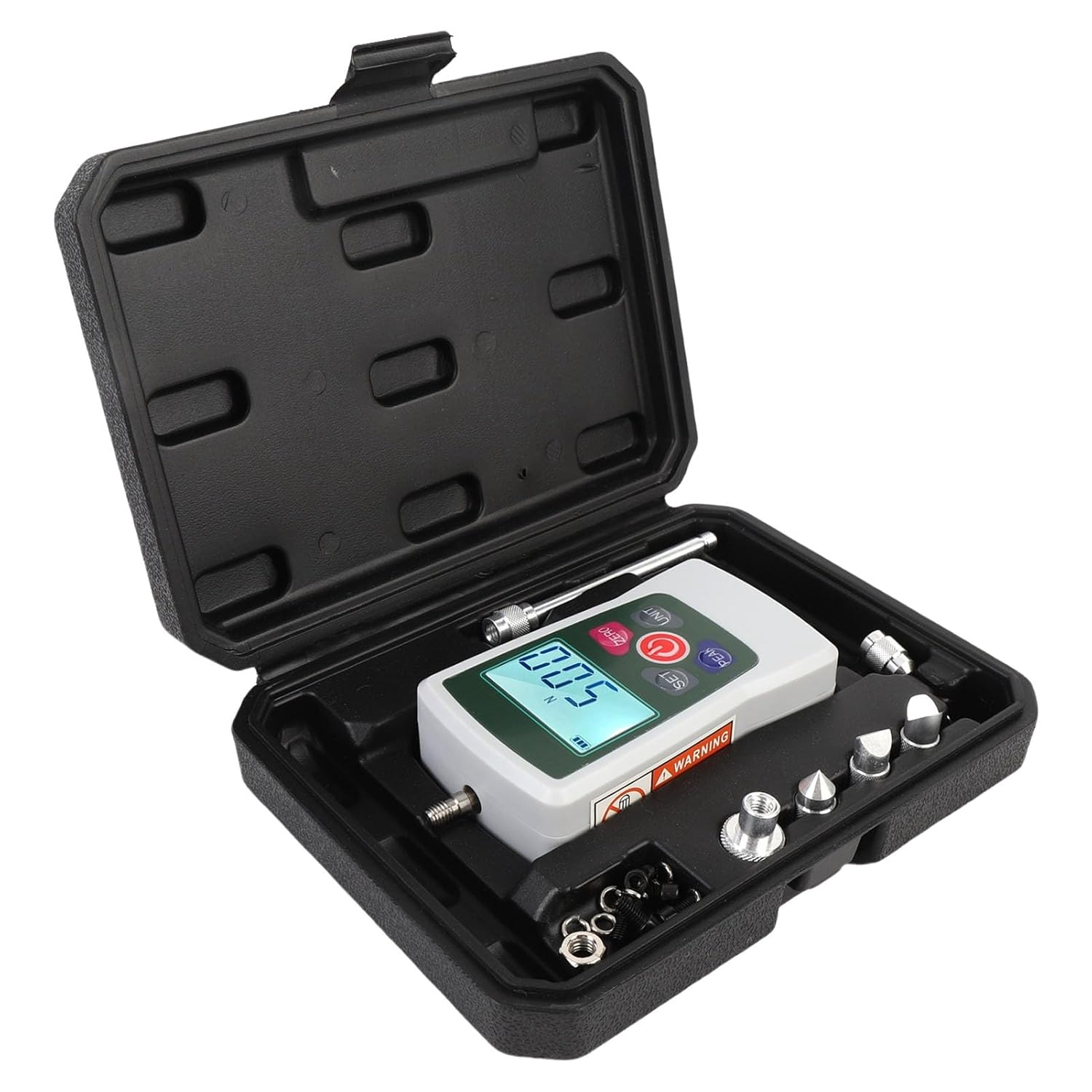 Generic Digital Force Meter 50N Push Pull and Pull Meter, Handheld Pressure Thrust Dynamometer with N, Kg, Lb, Oz, Storage Box/Cover, Auto Power Off image number 6