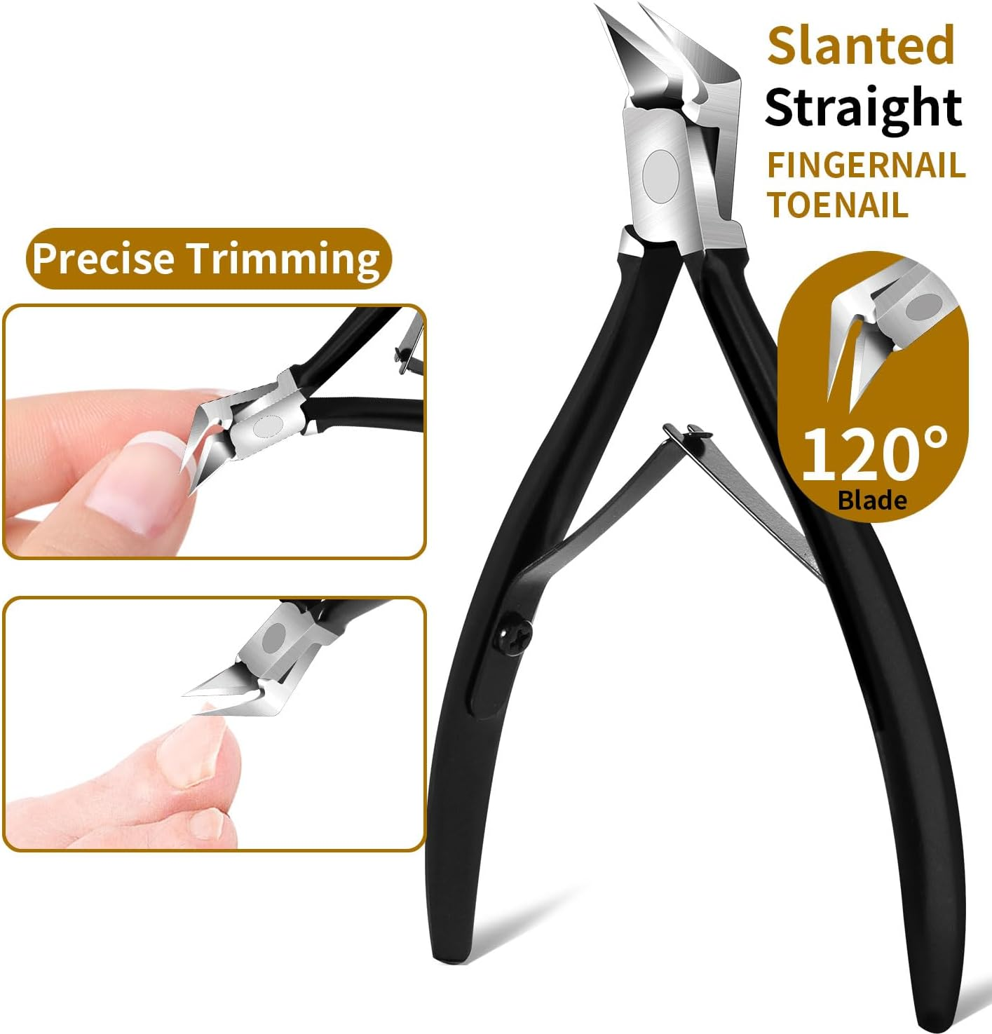 Ingrown Toenail Removal Kit, 6PCS Stainless Steel Toe Nail Kit, Straight Edge Oblique and Curved Slanted Nail Clippers Cutters for Ingrown Nails, Professional Pedicure Tool at Home image number 3