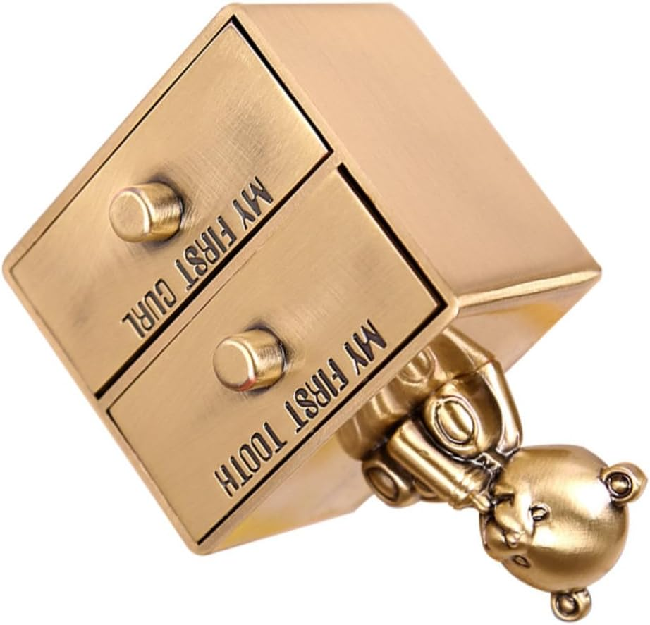 Zinc Alloy Boys and Girls Tooth Box Portable Metal Tooth Storage for Personalised image number 2