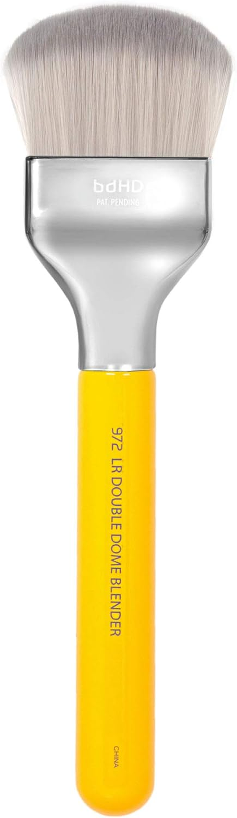 Bdellium Tools Professional Makeup Brush - Studio Series 972 Large Rounded Double Dome Blender - with Soft Synthetic Fibers, for Foundation Application & Blending (Yellow, 1Pc) image number 6
