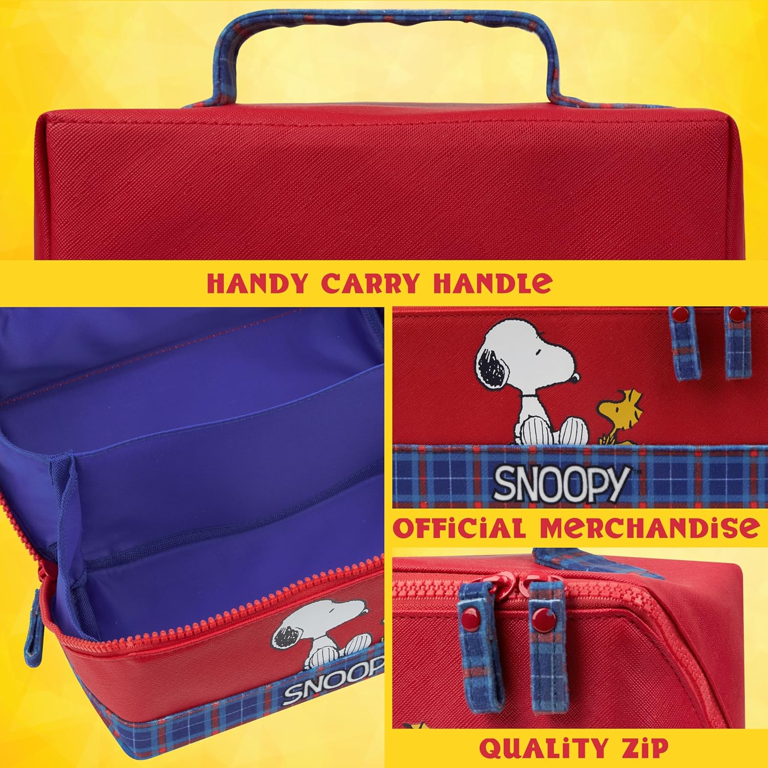 Get Trend Toiletry Bag Women Teens Travel Essentials Makeup Wash Bag Internal Pocket Kids Bathroom Gym Holiday Gifts for Her, Red Snoopy, 22X11X11Cm, Snoopy