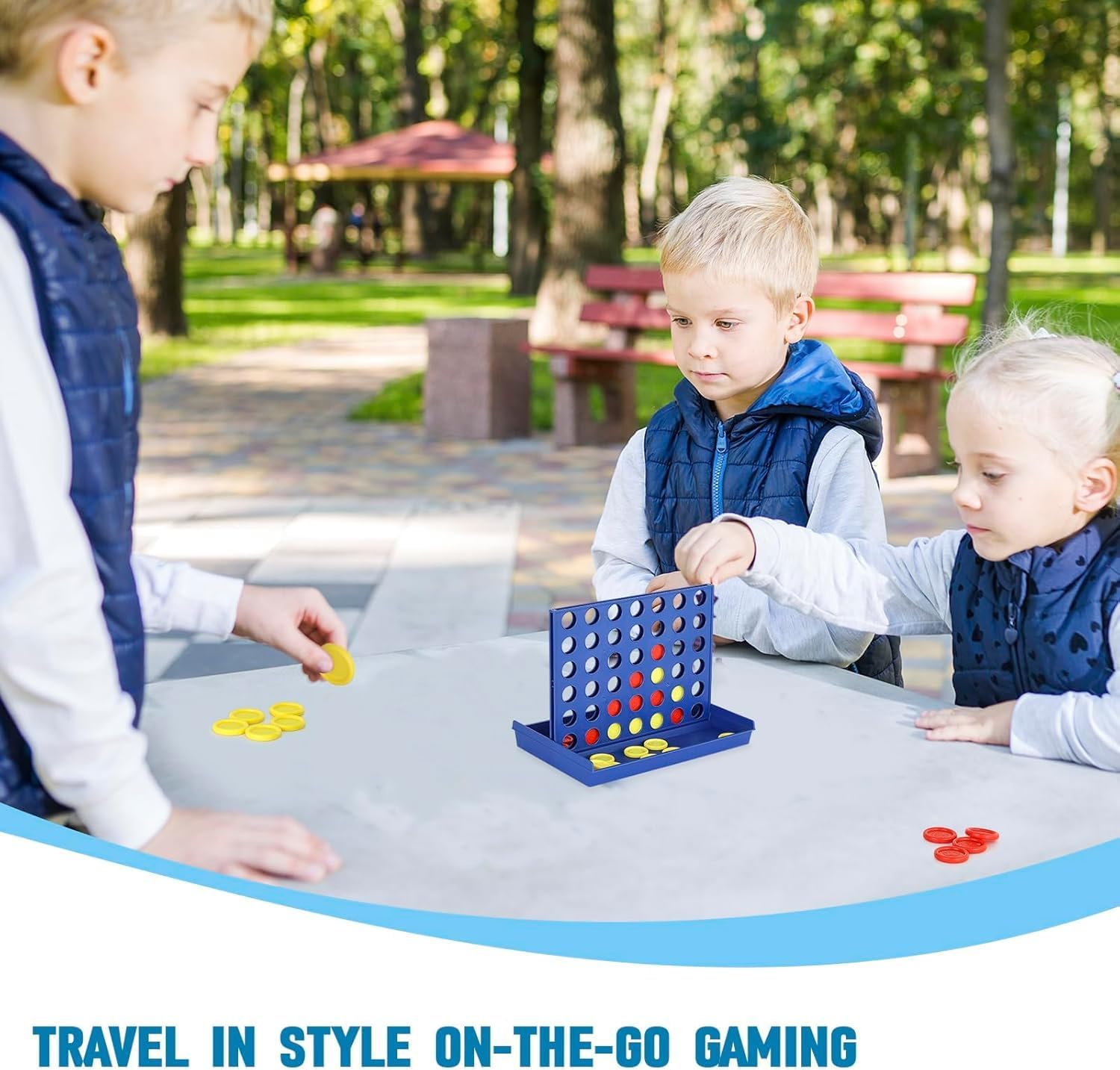 DWYYWSM Connect 4 Board Game, 2 Players Connect Classic Game Travel, Mini image number 6