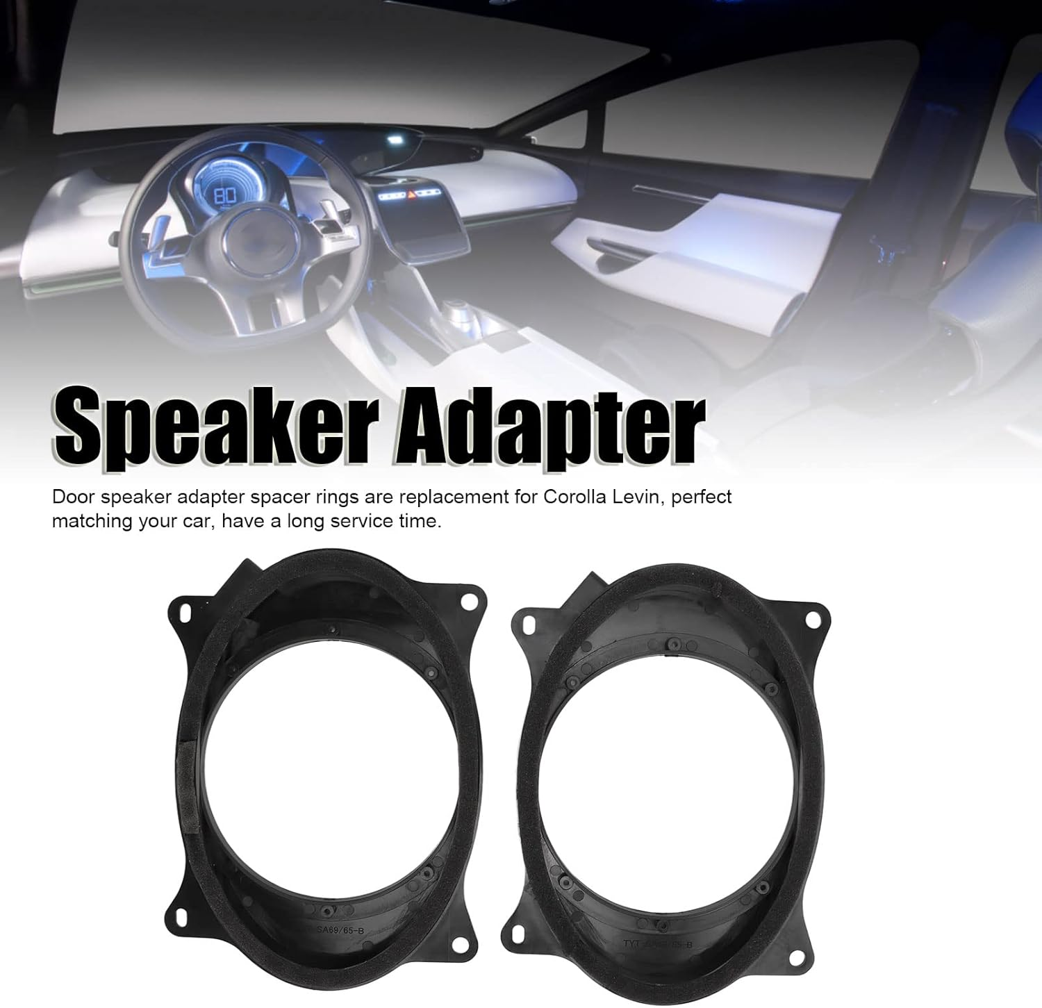 Door Speaker Adapter Spacer Rings 2 Pcs No Fade Easy Install Professional Speaker Adapters with 2 Wire Harness for Car (6X9) image number 4