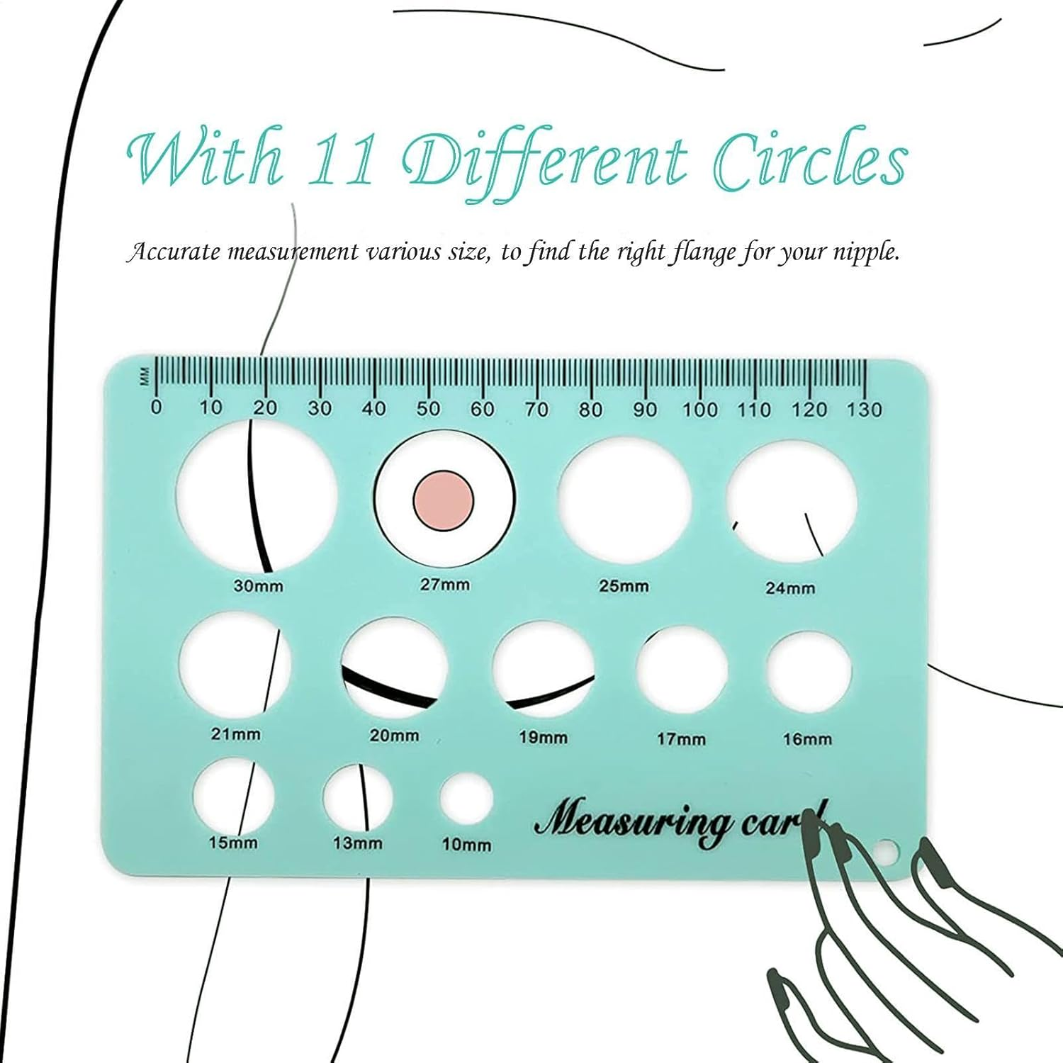 Bridle Size Guide - Breast Pump Measuring Tool, Reference Card | Practical Breastfeeding Accessory, Accurate Nipple Measurement for Optimal Comfort for New image number 6