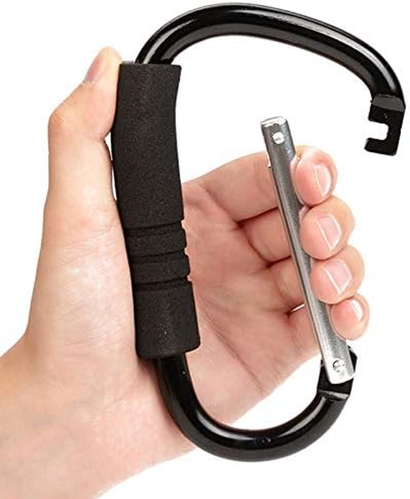 Funbliss Stroller Hooks by Baby，2 Pack Convenient Organizer Hook Bag Clips to Diaper Bags Clothing,Purses,Groceries,Great Hook Set for Mommy When Walking or Shopping(Black)