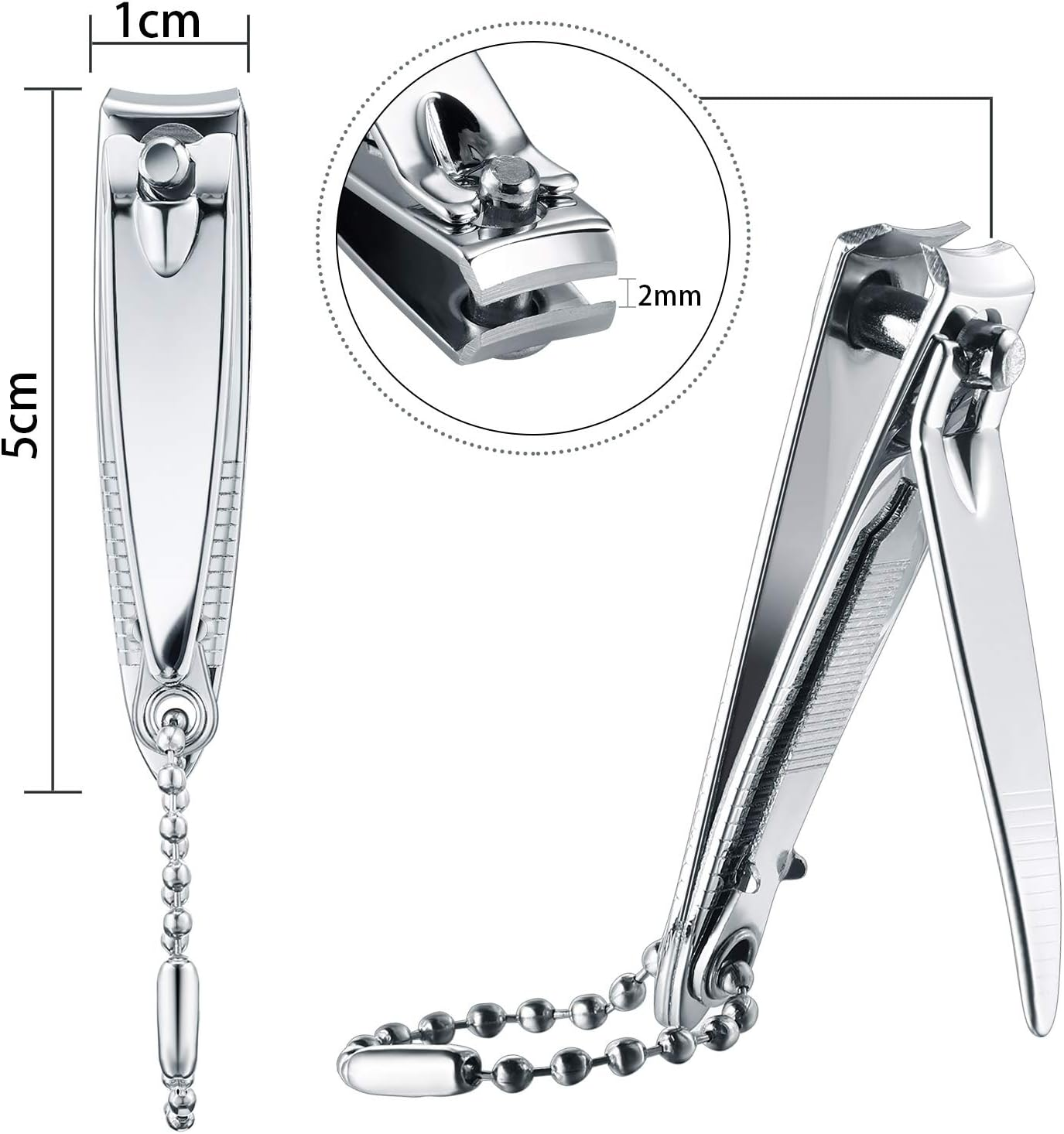 Bememo Stainless Nail Clippers Set Fingernail Clippers and Toenail Clippers Nail Cutter Tool Set for Kids, Men, Women 12 Pieces Fingernail Clipper Set image number 4