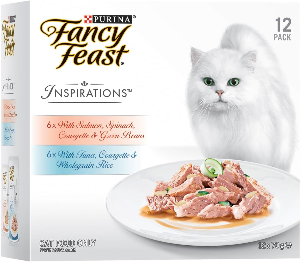 FANCY FEAST Inspirations Adult Wet Cat Food Salmon and Tuna Variety Pack 24X70G image number 1