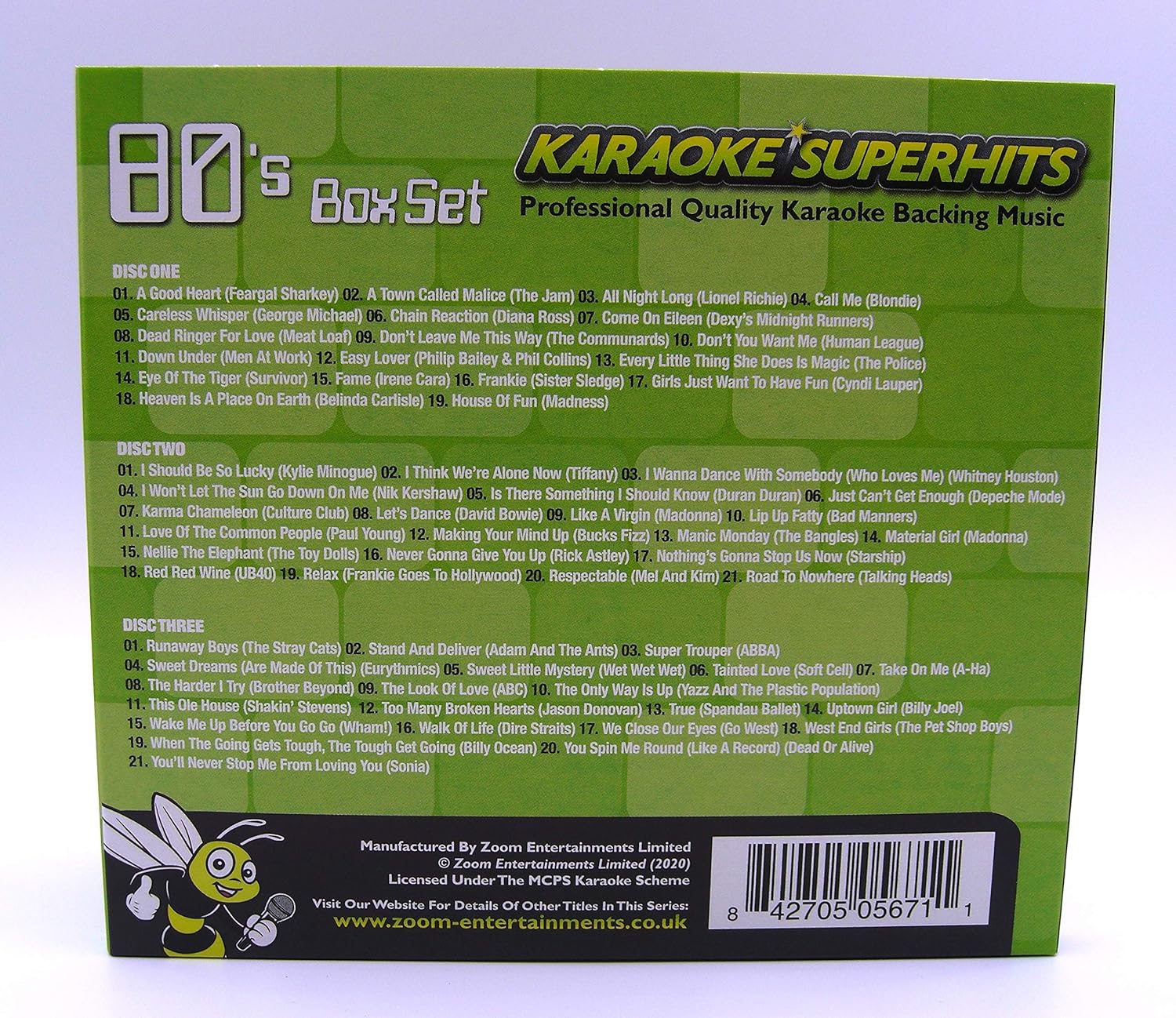 Zoom Karaoke CD+G - 80S Superhits 1 - Triple CD+G Karaoke Pack image number 3