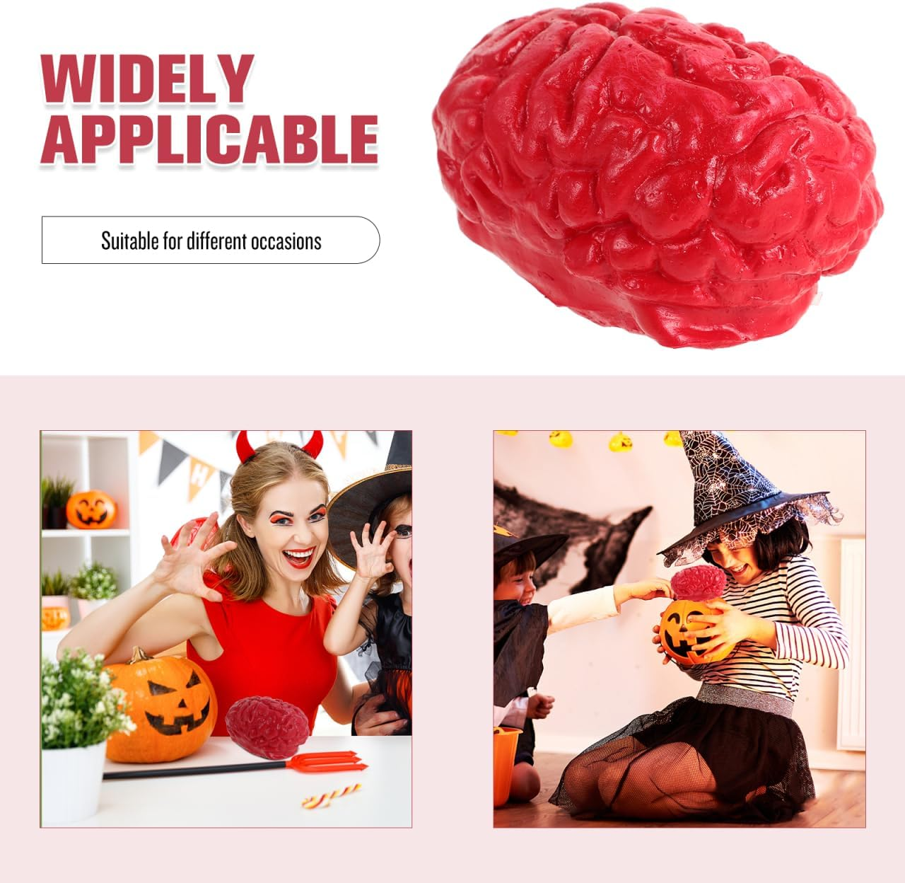 Latex Simulated Brain Props 2Pcs Realistic Fake Human Brains 5.1X3.5 Inch Halloween Decor Horror Party Decorations for Haunted Houses image number 6
