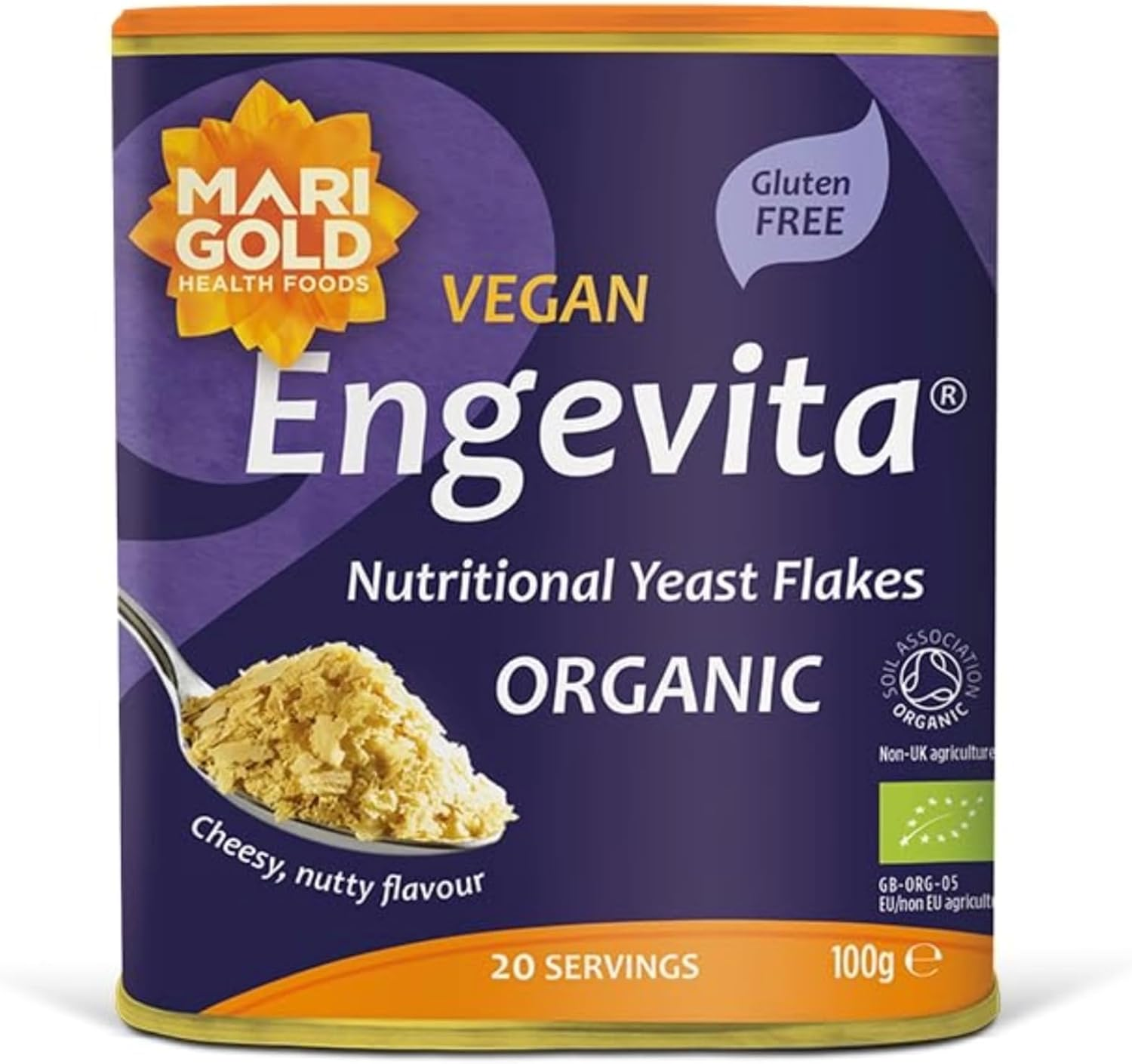 Marigold Engevita Yeast Flakes Organic Purple 100G image number 1