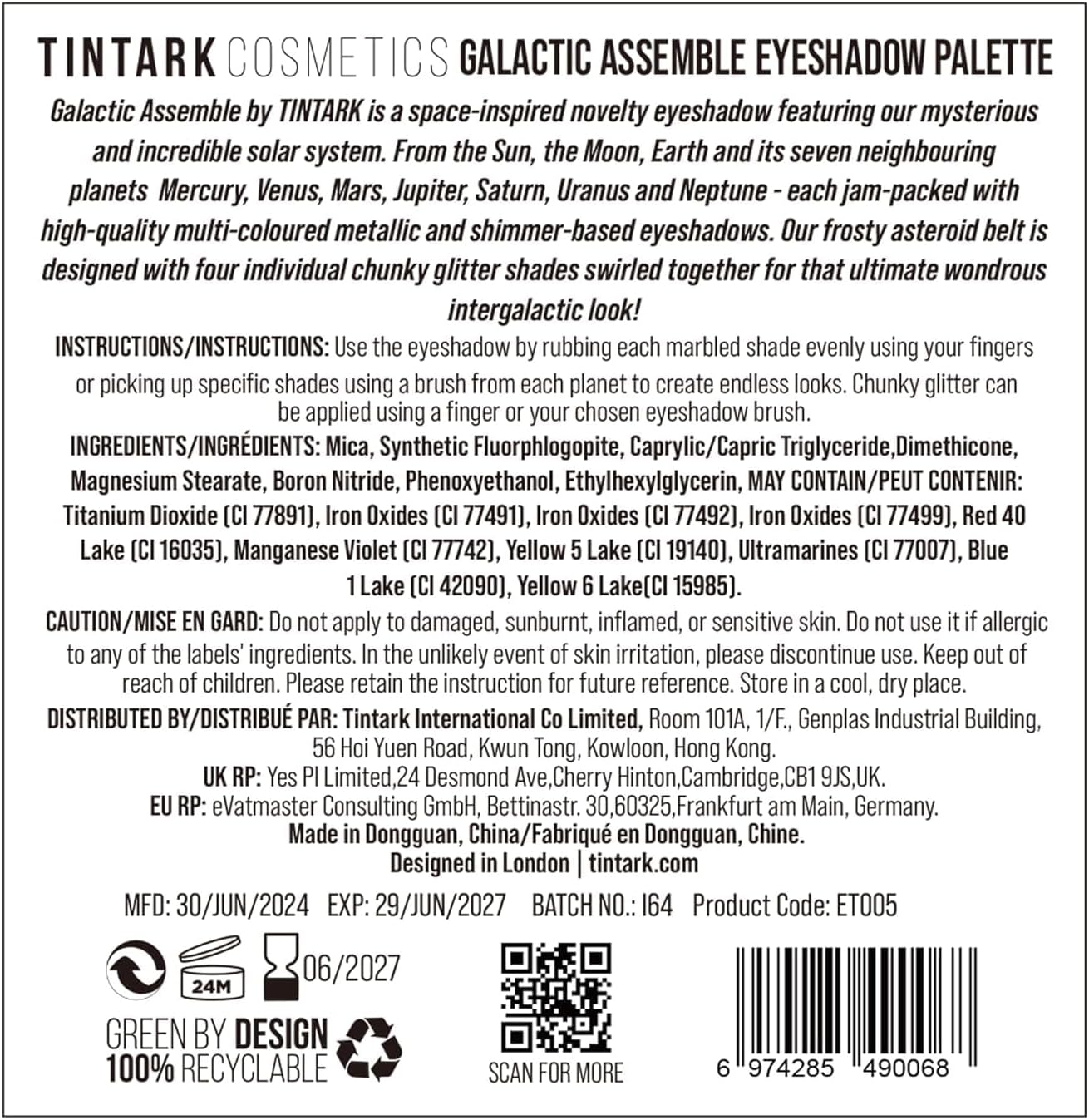 JINYAWA Galactic Assemble Eyeshadow Palette 14 Colors Glitter Shimmer Metallic Eye Shadow Pallet Brown Blue Galaxy Eye Makeup Palettes Create Space-Like Eyes Make up Vegan & Talc Free image number 4