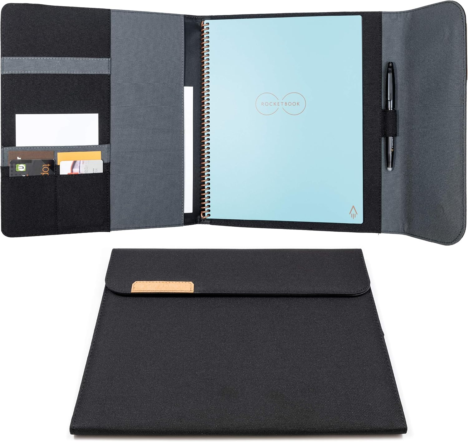 Rocketbook Capsule 2.0 Folio Cover for Core, Panda and Fusion - 100% Recyclable, with Pen Holder, Magnetic Clasp & Inner Storage - Letter Size - 8.5" X 11"