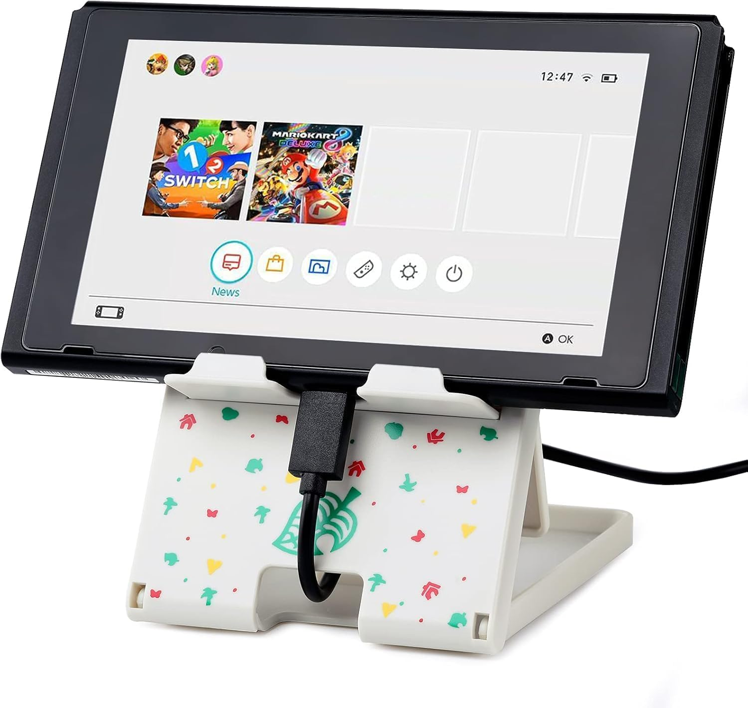 Switch Stand for Nintendo, Adjustable Foldable Portable Stand Compatible with Switch OLED, Switch Lite, and Steam Deck, Portable Foldable Non-Slip Bracket, Anti-Slip Gaming Accessories (White) image number 4