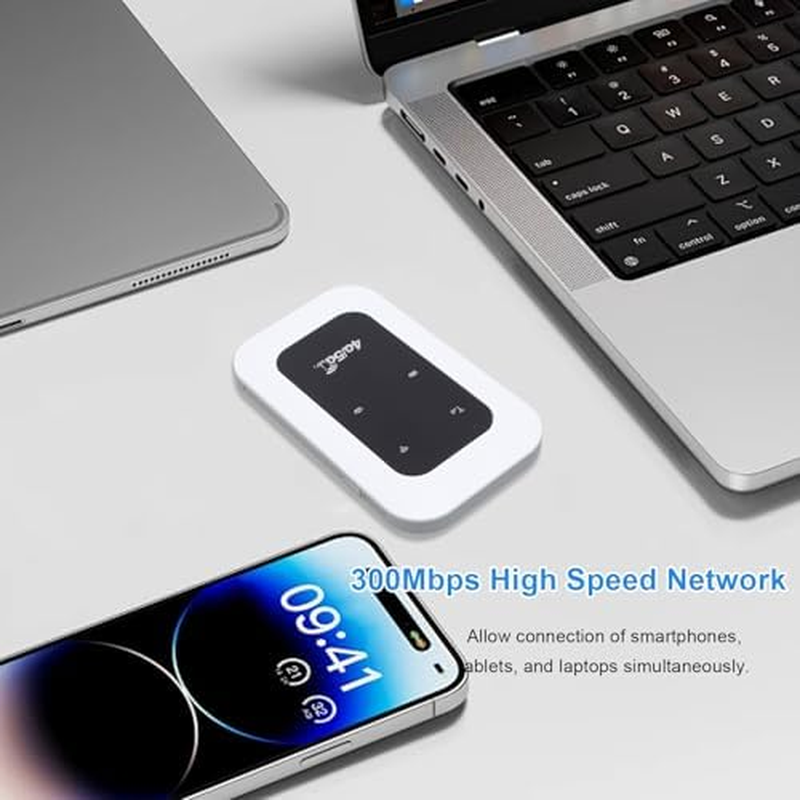 Mobile Hotspot, 4G LTE USB Modem 300Mbps Unlocked High Speed Hotspot with SIM Card Slot Portable Router for Travel Business Trip Work, Plug and Play Support 10 Devices image number 2