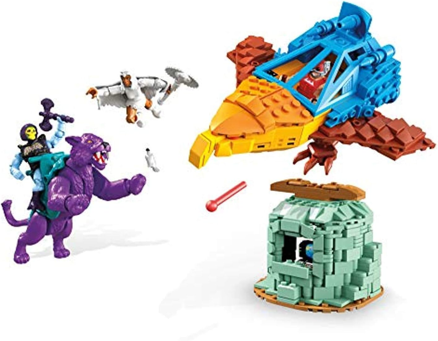 MEGA Construx GPH24 Probuilder Masters of the Universe Classic Point Dread, Construction Set Including 3 Micro Action Figures with Movement Points, Toy from 8 Years image number 5