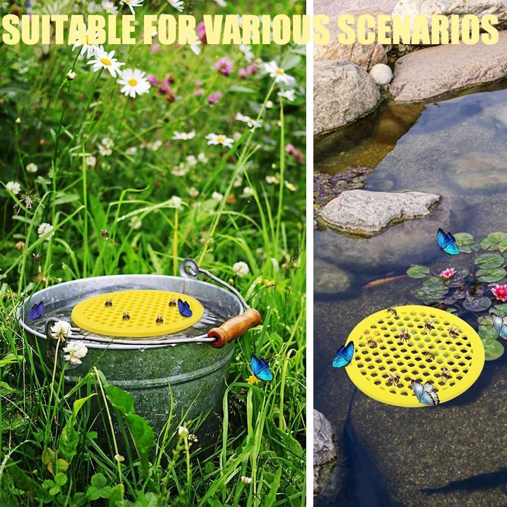 Floating Bee Island Butterfly Feeder Drinker, 4Pcs EVA Foam Bee Feeder and Butterfly Drinking Station, EVA Foam Floating Bee Waterer Butterfly Watering Station, round Shaped image number 3