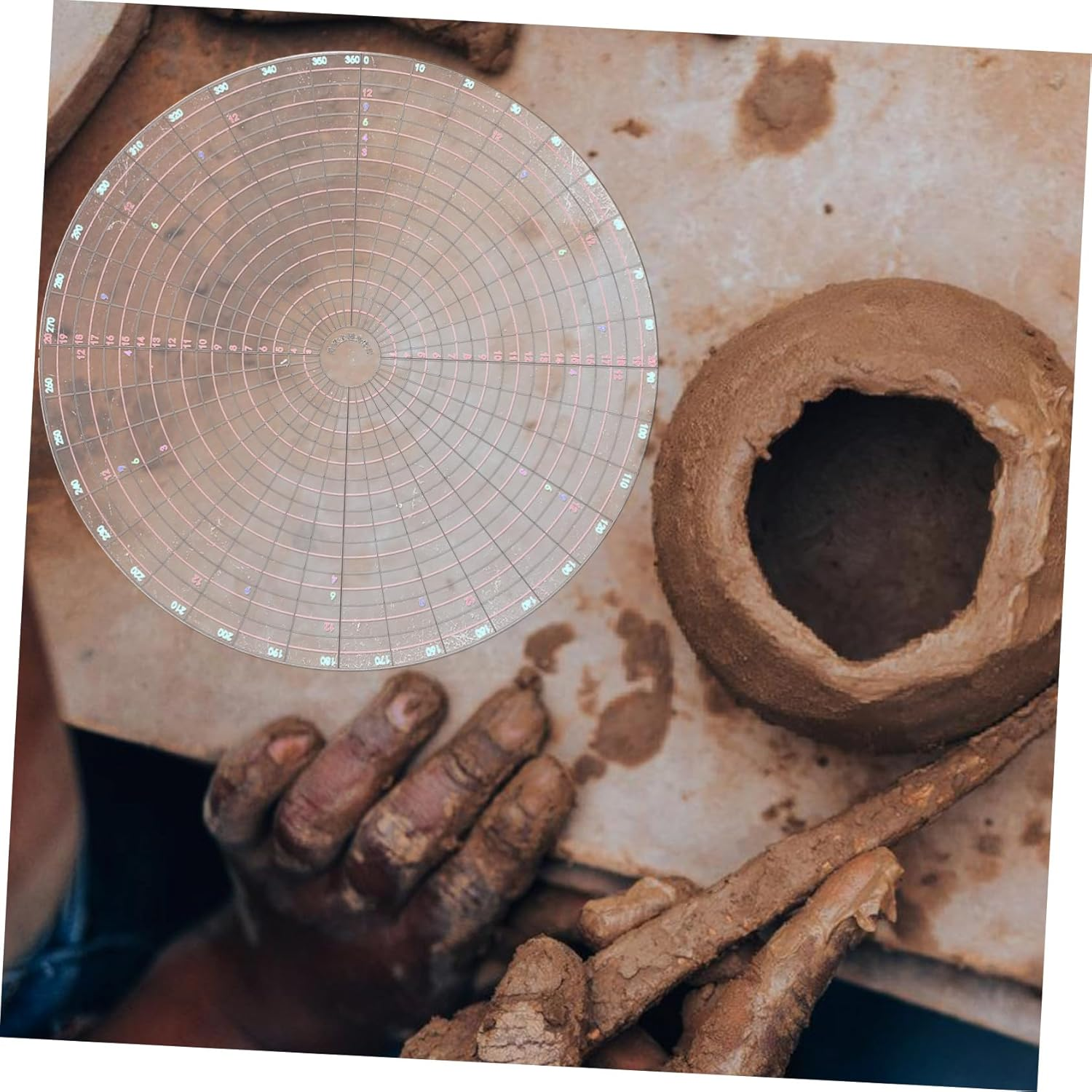 Abaodam Pottery Tools DIY Kit Circle Divider Clay Pottery Dividing Template for Artists Students image number 5