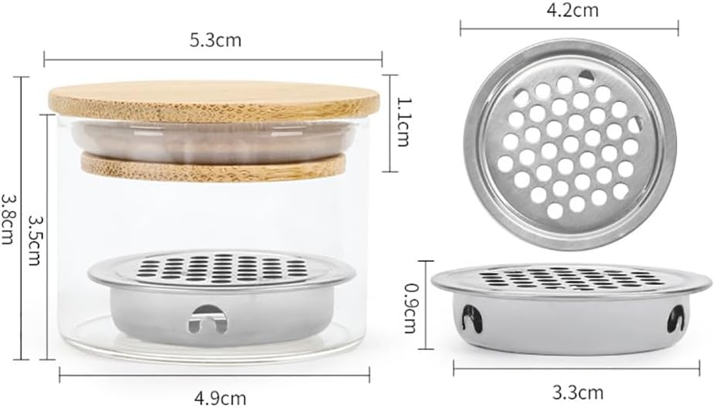 GSHLLO 2 Pcs Nail Brush Washing Cup Clear Nail Dappen Dish with Lid Glass Nail Brush Clean Cup Nail Powder Clean Jar Nail Art Liquid Dish