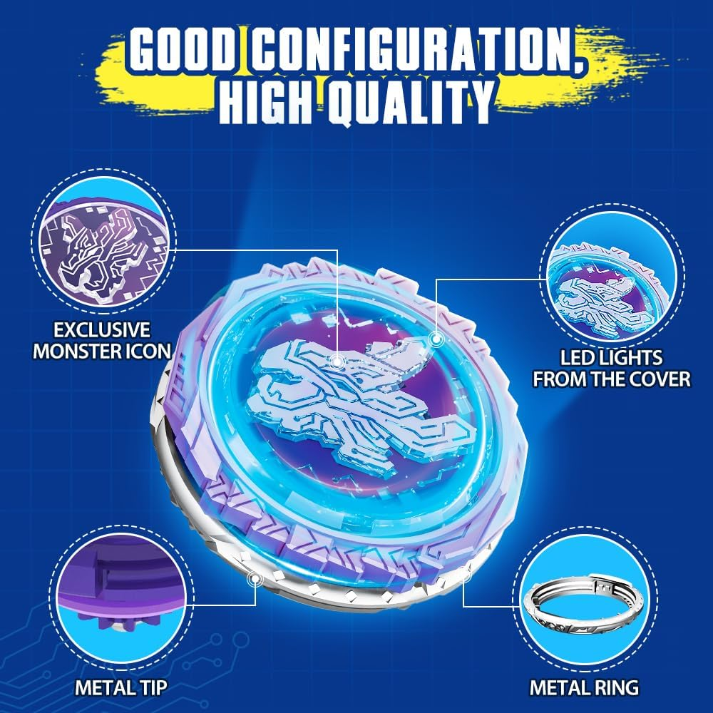 Infinity Nado Spinning Top for Children Metal Toy Boys, Battle Tops Spinning Top Launcher Toy Boys, Spinning Tops Boys from 5 6 7 8 9 10 11 12 Years, Standard Pack Magic Dragon image number 3