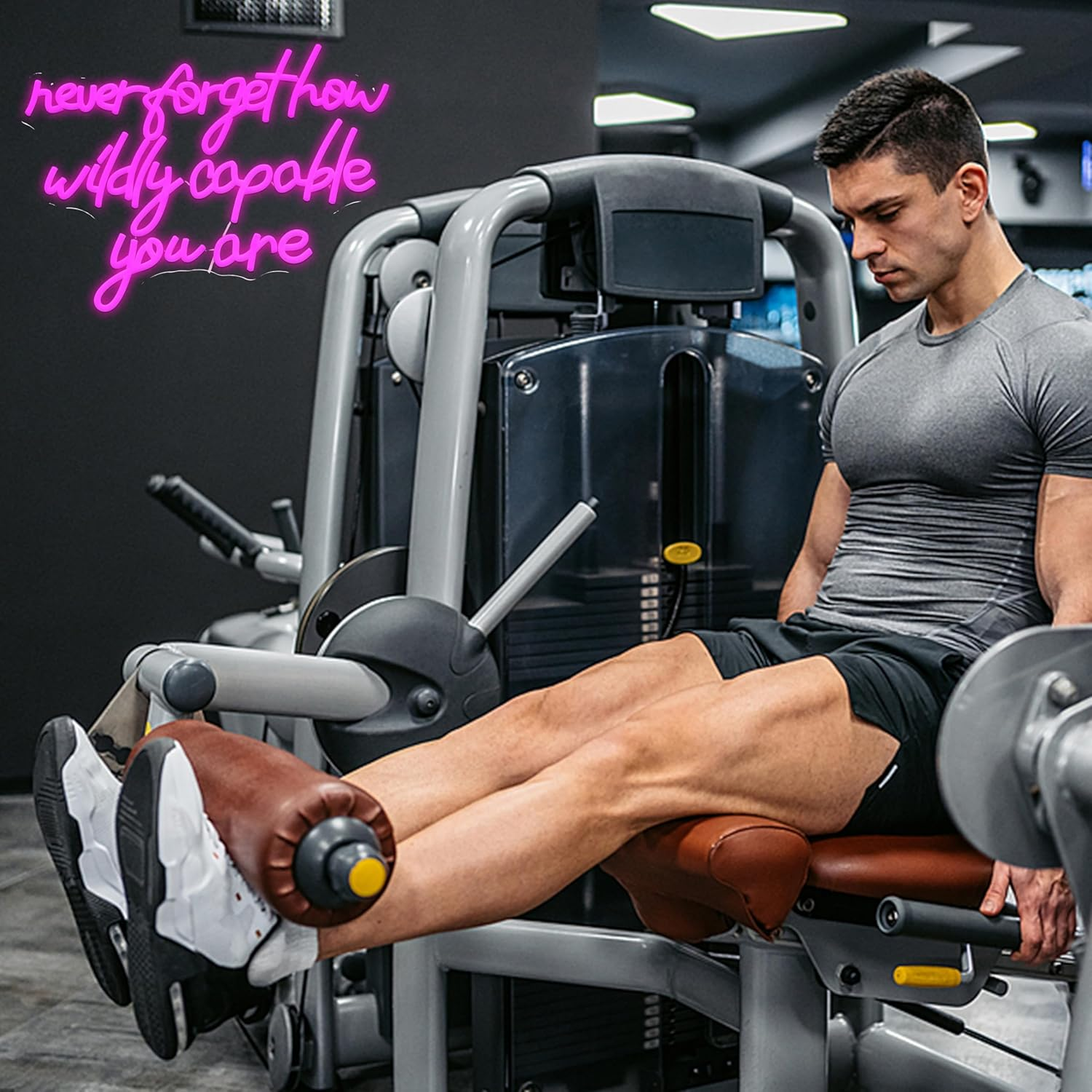 AEHEMNGZ Never Forget How Wildly Capable You Are Neon Sign Dimmable Inspirational Letter Neon Light USB Powered Motivational Led Light Sign for Man Cave Bar Office Decoration (16.54 * 12.6) image number 5