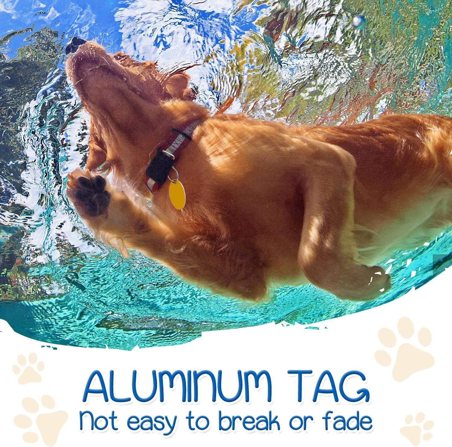 30Pcs Blank Dog Tags for Engraving, Aluminum Pet ID Tags with Rings for DIY Craft Pendant with Hole for Dog Cat Name Phone Number Metal Stamping Tags image number 6