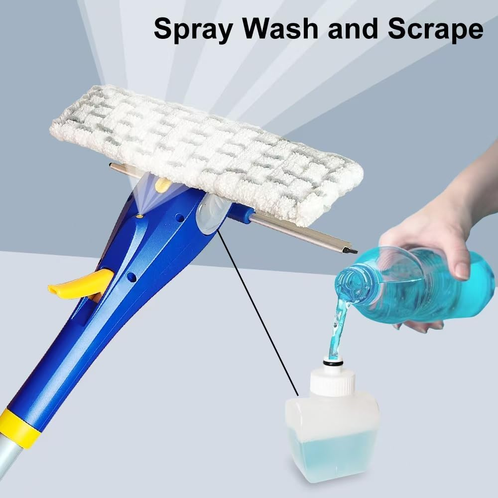 XUCAI Window Squeegee with Spray - 59'' Spray Window Cleaner Extendable Window Cleaning Tool Combo with Spray Bottle for Glass Clean Solution image number 5