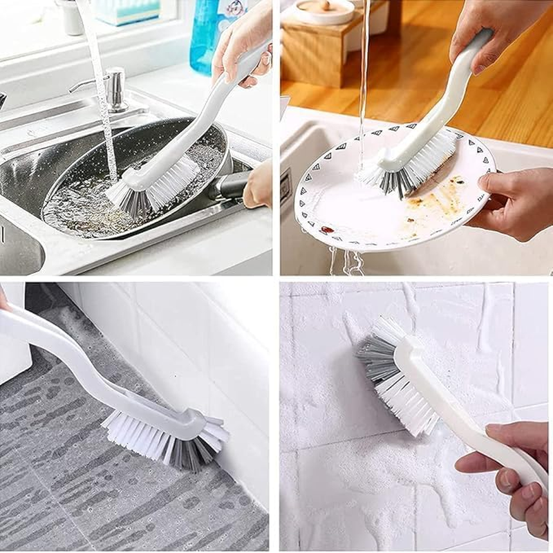 10Pc Kitchen Right Angle Scrub Brush, Sink Household Dish Pot Pan Edge Corners Angle Scrub Brushes, Bulk Sink Bathroom Edge Corner Cleaning Right Angle Brush image number 3