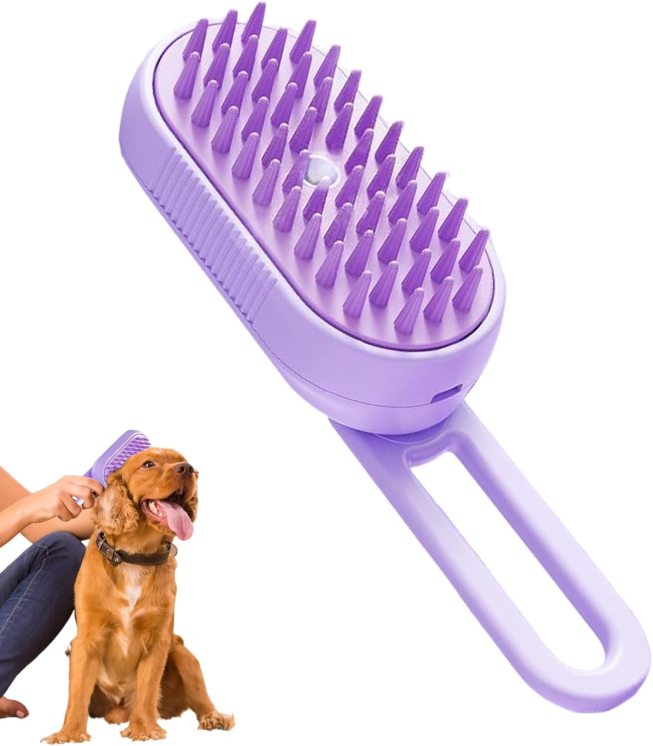 Dog Steamy Brush for Shedding | Anti-Static 4-In-1 USB Cat Comb,Pet Comb Supplies for Bathroom Indoor Bath Apartment Birthday Cage Shower Holiday image number 1