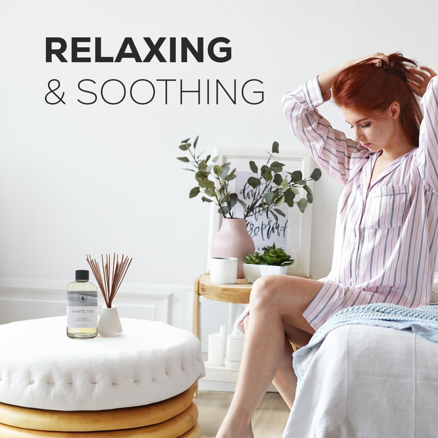 White Tea Essential Oil Refill (8.5 Fl. Oz.) for Reed Diffusers, Electric Diffuser Machines, and Oil Warmers - Natural, Organic White Tea Scent - White image number 5