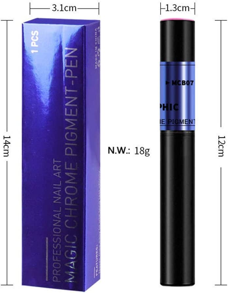 Chrome Nail Powder Pen - Air Cushion Nail Powder Pen with Mirror Effect Glitter Nail Art Pens Eyeshadow Pens image number 4